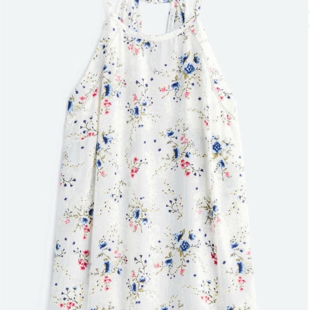 Collective Concepts Floral Pandora Lattice Detail Blouse